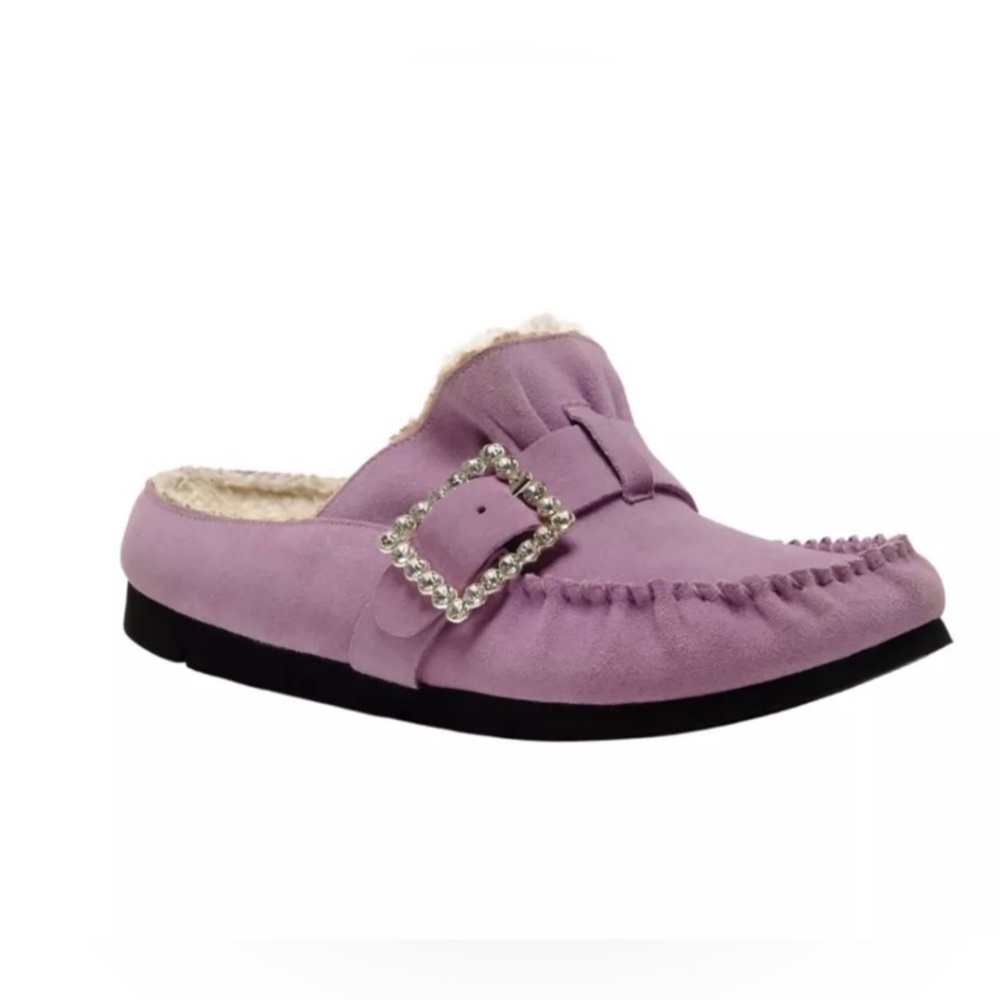 Free People Shearling After Riding Mules in shade Lavender Suede